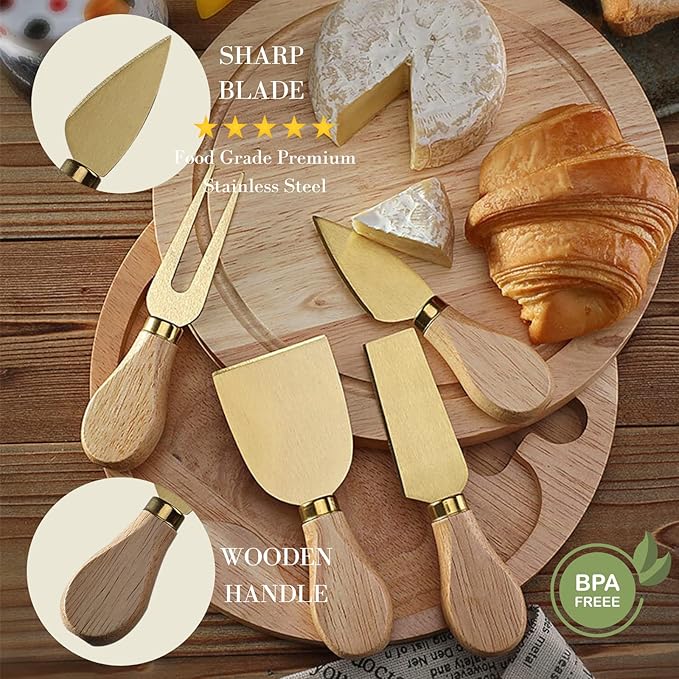 18 PCs Charcuterie Board Accessories Utensils, Cheese Knife Set, Charcuterie Bowls, Cheese Markers for Charcuterie Board, Mini Serving Tongs Spoons and Forks Honey Dipper for Pastry Wedding Party