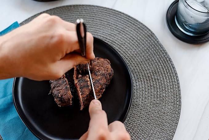 Premium 4-Piece Steak Knife Set – Sharp Serrated Blades, Forged High Carbon Stainless Steel, Full Tang, Ergonomic Handle, Elegant Gray Finish – Ideal for Dining & Entertaining