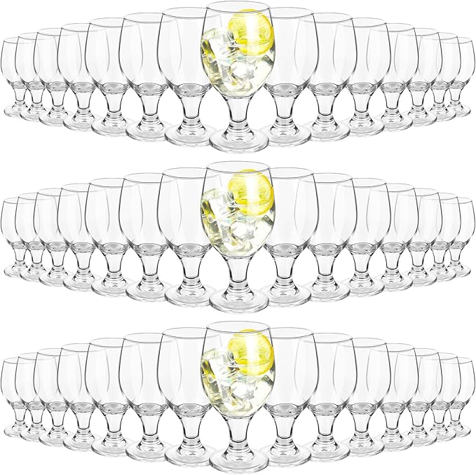 Patelai Set of 48 Clear Glasses 13.5 oz Water Goblet Glass Stemmed Water Glasses for Juice Wine Beer Tea Milk Cold Beverages Drinks Dishwasher Safe