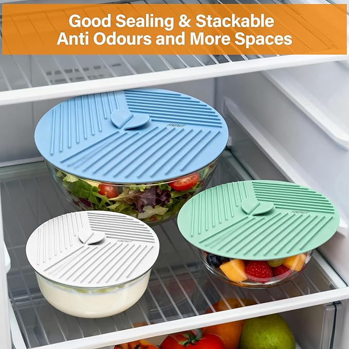 Silicone Lids for Bowls,Pots - 9-Pack Microwave Splatter Cover Food Storage Universal Multi-Use Lid & Trivet Mats with Non-Slip Suction for Pans,Plates, Cups Heat Resistant Dishwasher Safe