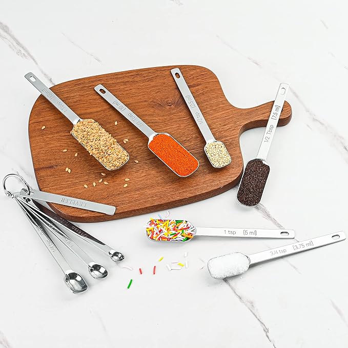 22-Piece Stainless Steel Measuring Set - Cups & Spoons, Metric & US, Dry & Liquid