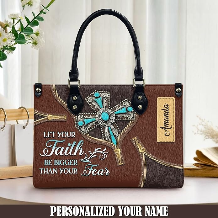 THUYPT Personalized Christian Leather Handbags, Handbag & Purse With Bible Verse Religious Tote Bag, Gift for Women