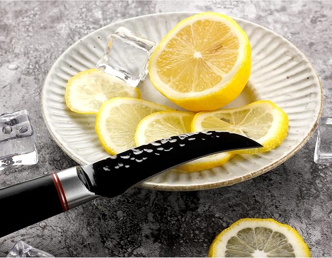 YOUSUNLONG Paring Knife 3.5 Inch Fruit Knife - Japanese AUS8 Steel Black Titanium Coating Blade - Natural Leadwood Handle