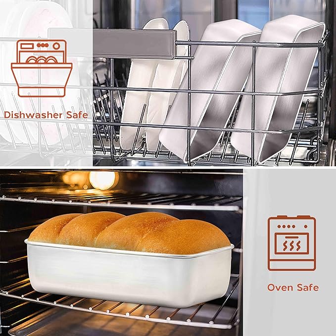 Onader Bread Loaf Pans Set of 12, 9x5 Inch Stainless Steel Deep Meatloaf Pan for Baking