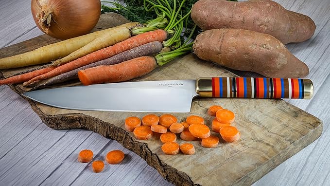 TOUCAN Chef Knife – 8-inch Blade Kitchen Knife – High-Hardness Japanese Steel Knives and Multicolored Handle – Ultra-Sharp Paring Knives – Birthday Gifts for Men and Women