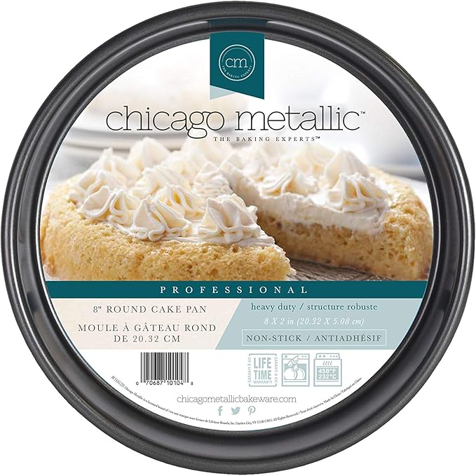 Chicago Metallic Professional Non-Stick Round Cake Pan, 8-Inch