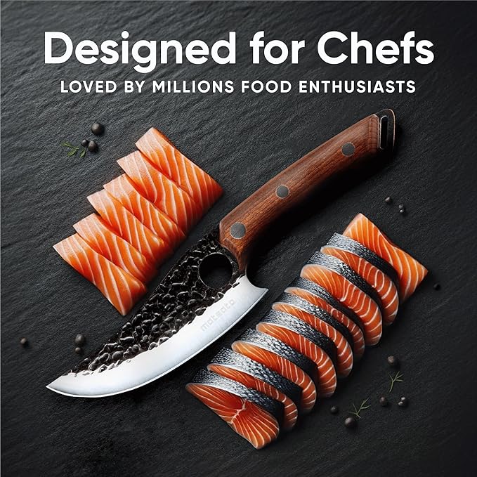 Chef Knife - Perfect Kitchen Knive for Cooking, Chopping. Japanese Steel Knife for Home, BBQ. For Balance & Control, 6.3 Inch