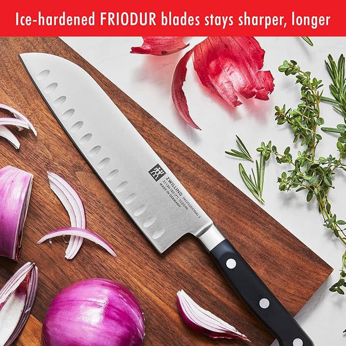 ZWILLING Professional S Knife Set with Block, Chef’s Knife, Serrated Utility Knife, 7 Piece, Bamboo