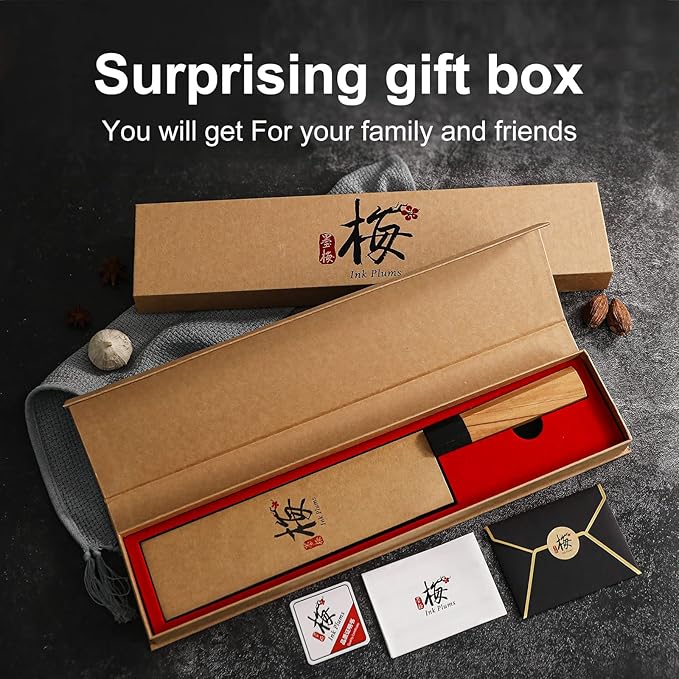 Santoku Chef’s Knife 7 Inch,Japanese Sharp Blade Kitchen Knife with Olivewood Handle And Beautiful Gift Box