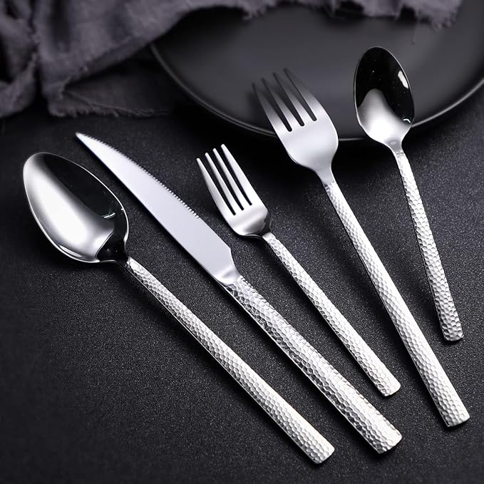 Silverware Set Stainless Steel Flatware Cutlery Set for 4 Kitchen Utensil Sets Includes Forks Spoons Knives for Home Restaurant Hotel