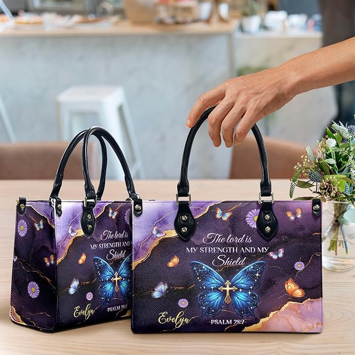 THUYPT Personalized Christian Leather Handbags, Handbag & Purse With Bible Verse Religious Tote Bag, Gift for Women