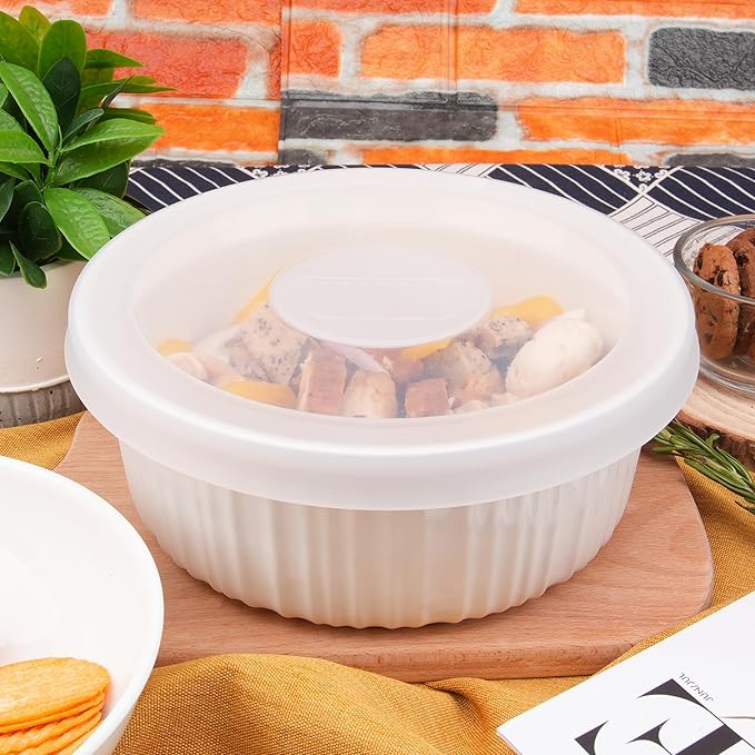 Silicone Lids for CorningWare 2.5 Quart Round Dish, 1 Pack Reusable Covers for CorningWare Baking Dish (Dish not Included) Dishwasher & Microwave & Freezer Safe