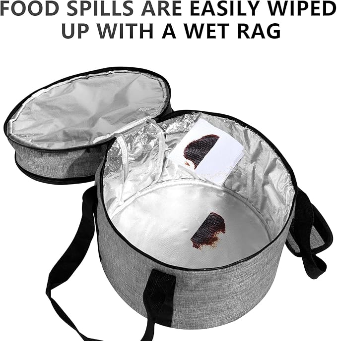 3 pack pie carrier with lid and handle,of insulated bag,pie carriers for transport,Holds 3 pies/Pizza,Thanksgiving Day (Grey, 3 pie carriers + insulated bag)