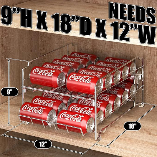 Simple Houseware Dual Row Front Loading Can Dispenser, Chrome