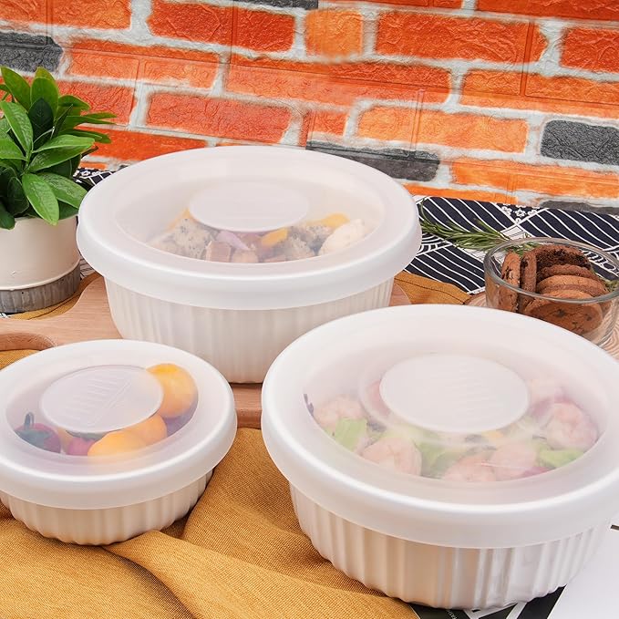 Silicone Lids for CorningWare 16-Ounce & 1.5 Quart & 2.5 Quart Round Dish, 3 Pack Reusable Covers for CorningWare Baking Dish (Dish not Included) Dishwasher & Microwave & Freezer Safe