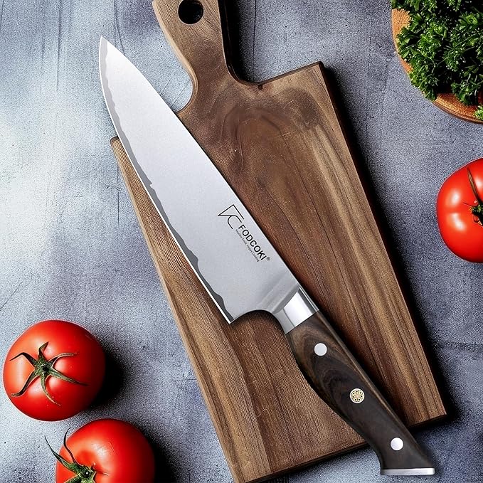 8 Inch Chef Knife, Sharp Kitchen Cutting Knife Japanese High Carbon Steel AUS10 with Ebony Wood Handle, Professional Chefs Knife for Meat Vegetable