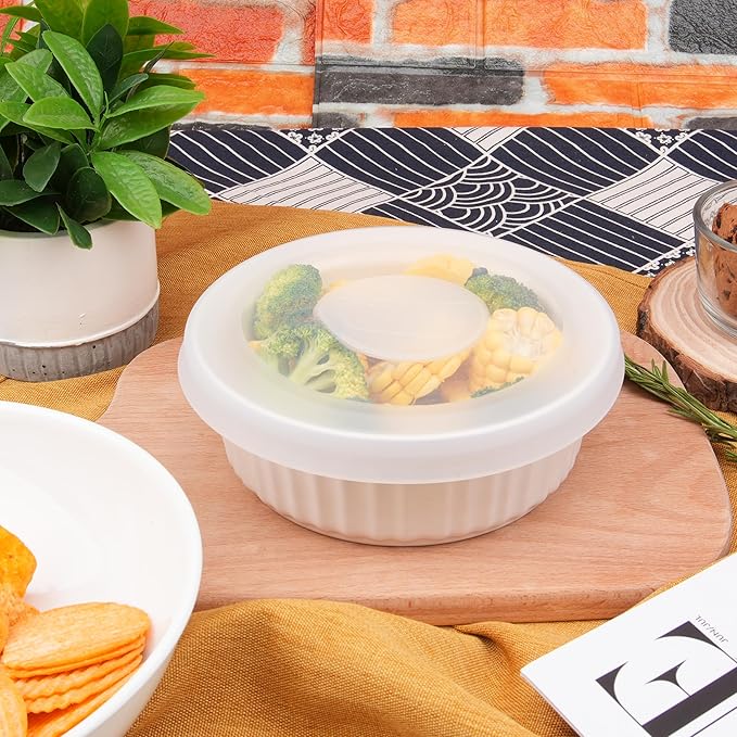 Silicone Lids for CorningWare 24-Ounce Round Dish, 2 Pack Reusable Covers for CorningWare Baking Dish (Dish not Included) Dishwasher & Microwave & Freezer Safe