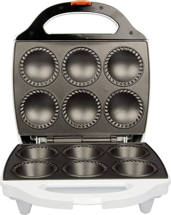 MasterChef Mini Pie & Quiche Maker- Thanksgiving Pie Baker Cooks 6 Small Pies or Quiches in Minutes- Non-stick Cooker w Dough Cutting Circle for Easy Measurement & Filling, Fall Cooking Must Have Gift
