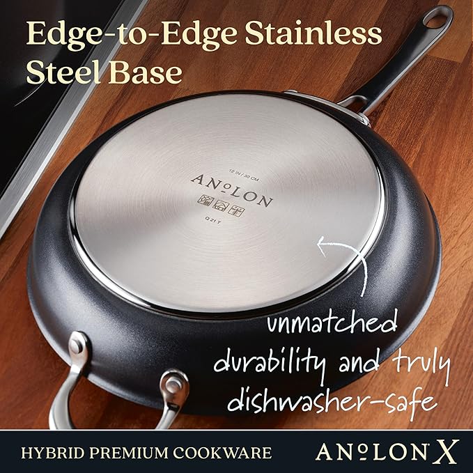 Anolon X Cookware/Pots and Pans Set, 8 Piece, Dark Gray