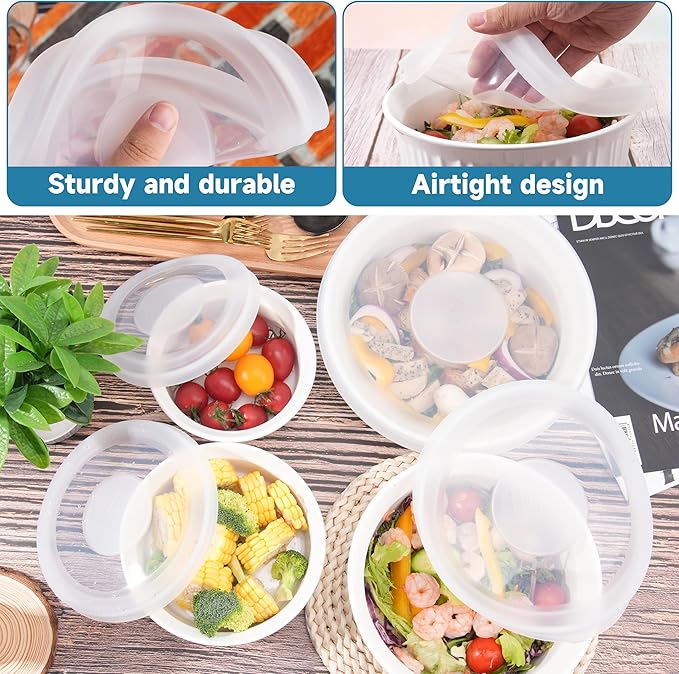 Silicone Lids for CorningWare 16-Ounce Round Dish, 2 Pack Reusable Covers for CorningWare Baking Dish (Dishes not Included) Dishwasher & Microwave & Freezer Safe