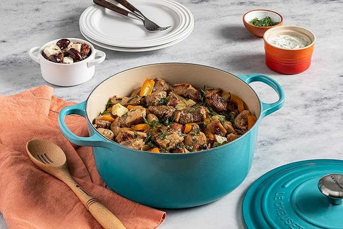 Le Creuset Enameled Cast Iron Signature Round Dutch Oven, 4.5 qt., Caribbean