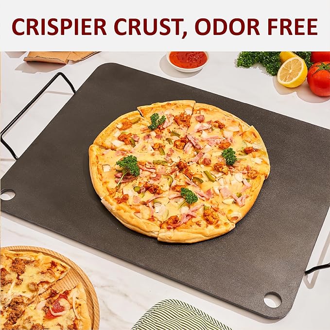 Cooking Steel for Oven Sourdough, 16 inch x 20 inch, Detachable Handle, Heavy-Duty Pizza Baking Steel For Oven, Good for Bread (16x20 pizza steel+wooden peel)