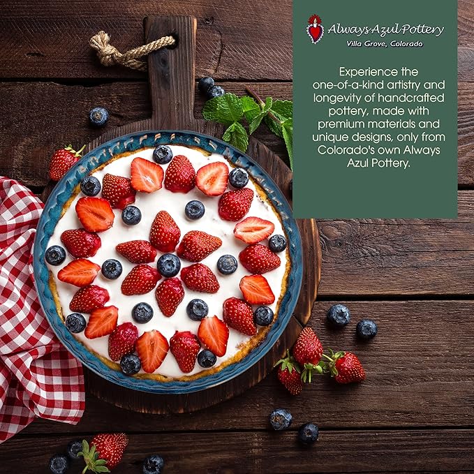 Fluted Pie Pan in Moonscape Glaze - Handmade Pottery Ceramic Bakeware - Versatile Stoneware & Cookware - Baking Plate Great for Pies, Tarts, Quiche and More
