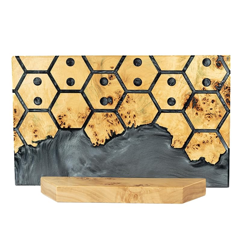 RWA Magnetic Knife Holder – Luxury Magnetic Knife Block Without Knives – Unique 6 Knife Magnet Display Stand Universal Knife Block Knife Holders for Counter Top Kitchen Organizer (Black Diamond)