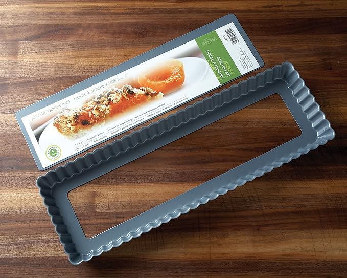 Fox Run Rectangular Loose Bottom Tart/Quiche Pan, Preferred Non-Stick, 14-Inch