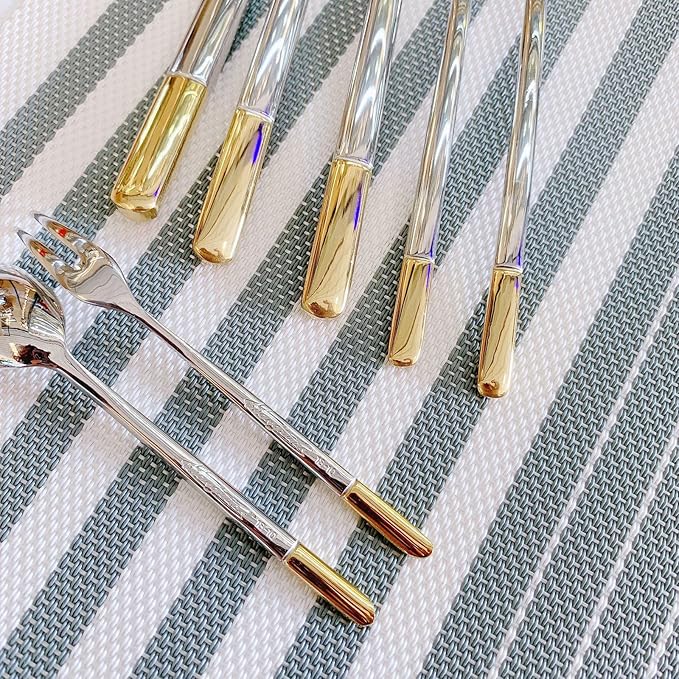 Silverware Set Service for 8, IKXO 32-Piece Modern Stainless Steel Flatware Cutlery Set, Dinnerware sets Include Fork Knife and Spoon Set, Mirror Polished
