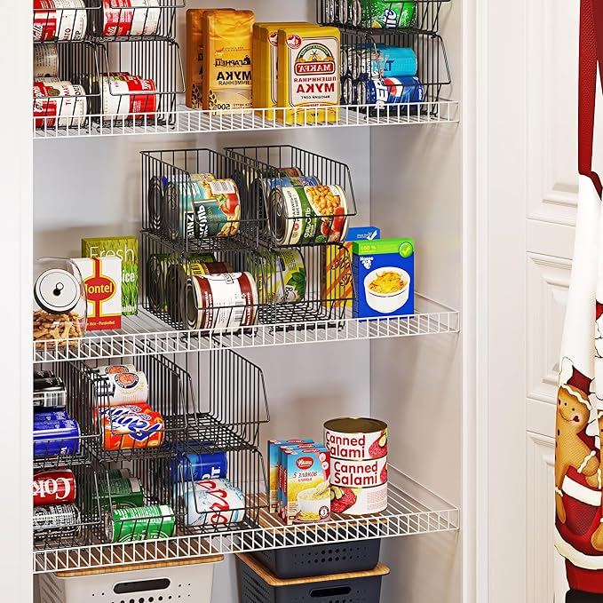 Soda Can Organizer Stackable 4 Tier Can Organizer for Pantry Drink Organizer for Pantry Can Storage Organizer Pantry Can Dispenser for Pantry Can Holders for Pantry(L 15.35in X W 5.78in X H 25.59in)