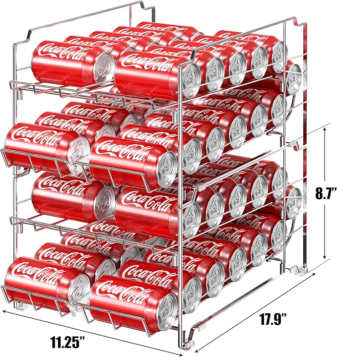 Simple Houseware Dual Row Front Loading Can Dispenser, Chrome