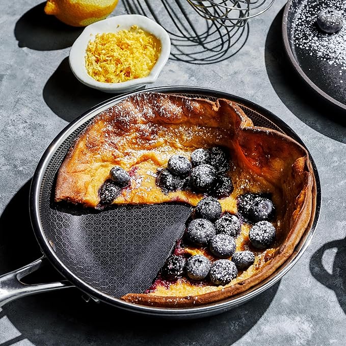 HexClad Hybrid Nonstick 8-Inch Frying Pan, Stay-Cool Handle, Dishwasher-Friendly, Oven-Safe Up to 900°F, Induction Ready, Compatible with All Cooktops