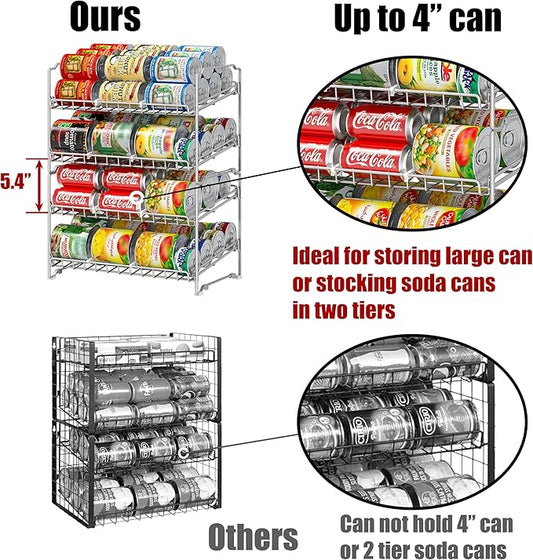 Simple Houseware 2 Tier Stackable Can Rack, Silver, 2 Pack