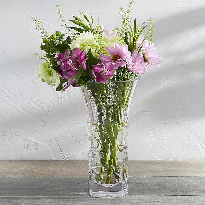 Things Remembered Vera Wang Engraved Crystal Leaf Vase (Free Customization)