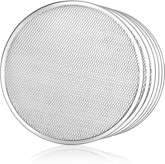 New Star Foodservice 50981 Restaurant-Grade Aluminum Pizza Baking Screen, Seamless, 18-Inch, Pack of 6