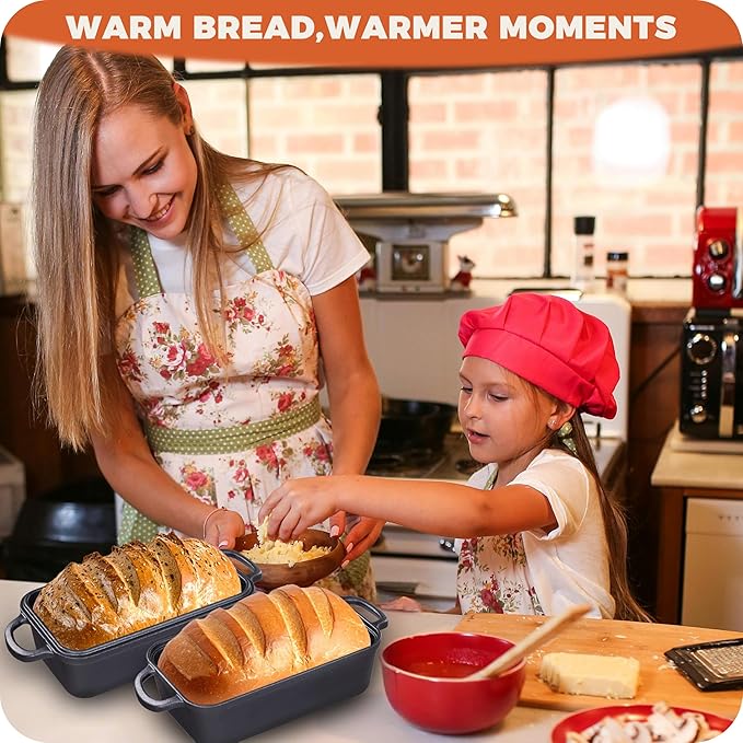 Cast Iron Bread Loaf Pan with Lid to Piece Set, Loaf Pans for Baking Bread 9x5, Even Heat Distribution for Sourdough and Homemade Bread