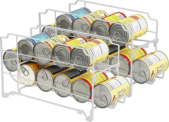 Simple Houseware Stackable Beverage Soda Can Dispenser Organizer Rack, White - 2 Pack