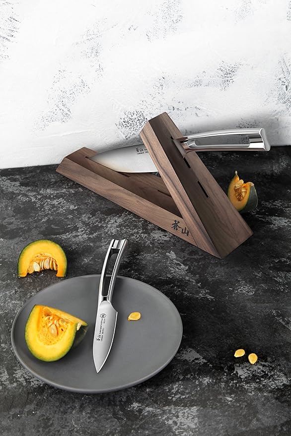 Cangshan 1021240 TAI triangle Walnut Wood Knife Block, Two Slots