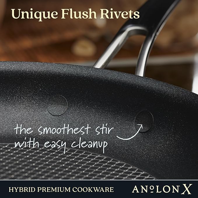 Anolon X Hybrid Nonstick Nonstick Cookware Induction Pots and Pans Set, 12 Piece - Charcoal Gray