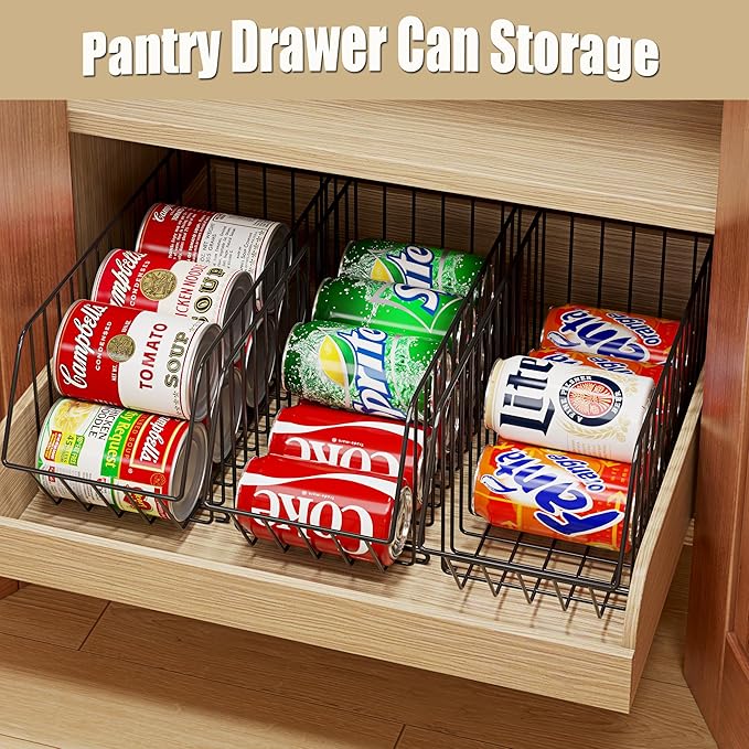 Soda Can Organizer Stackable 4 Tier Can Organizer for Pantry Drink Organizer for Pantry Can Storage Organizer Pantry Can Dispenser for Pantry Can Holders for Pantry(L 15.35in X W 5.78in X H 25.59in)