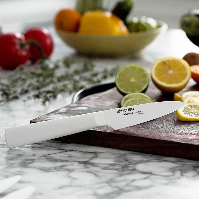 KYOCERA INNOVATIONwhite 3" Ceramic Paring Knife - White Z212 Blade with Non-Slip White Handle