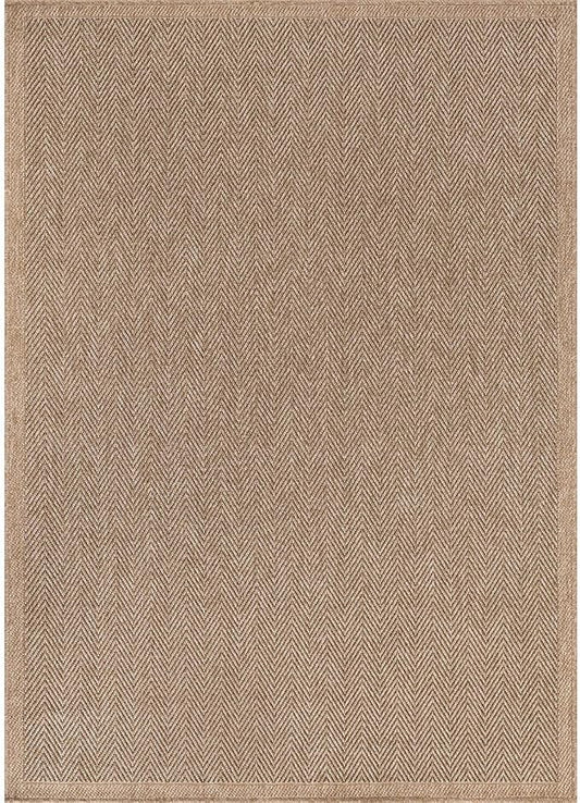 CAMILSON Easy Jute Rug 10x14, Indoor Outdoor Natural Color Fiber Area Rugs for Living Room Patio and Kitchen Rug Herringbone Woven Design Easy-Cleaning Washable Outside Carpet Alfombras 10 x 14