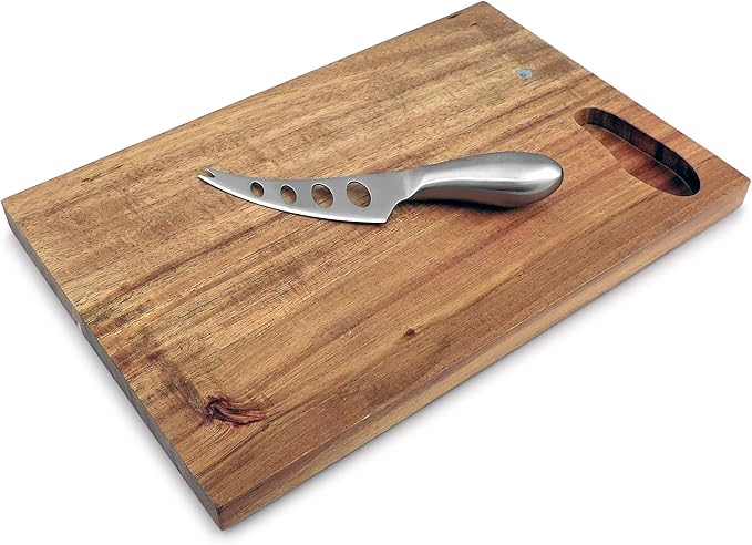Swissmar Mini Acacia Board with Knife, 2 piece set.