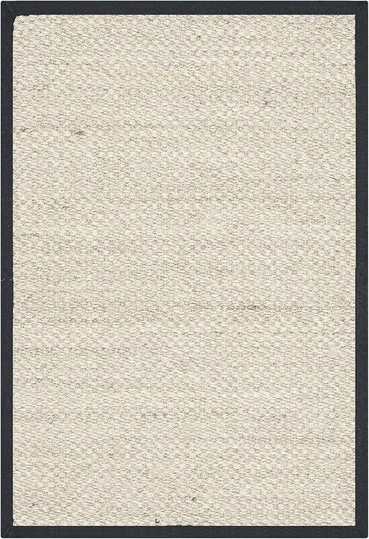 SAFAVIEH Area Rug 2x3 - Natural Fiber Collection - Marble & Black, Sisal, Woven Design with Border (NF143A)