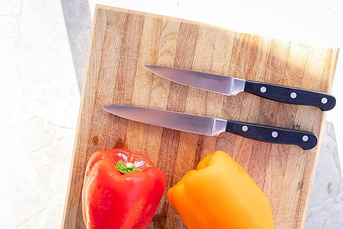 2-Piece Premium Kitchen Knife Set - Ultra-Sharp 5" Utility Knife & 3.5" Paring Knife, High Carbon Stainless Steel, Forged for Precision, Multipurpose Cooking Knives with Ergonomic Handles