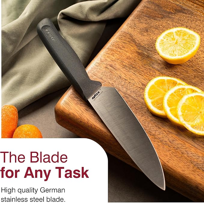 Zyliss Comfort Knife - Japanese Stainless Steel Blade - Non-Slip Contoured Handle for All Hand Sizes - Kitchen Tools with Safety Kitchen Blade Guards - Dishwasher Safe - 5.9" Chef's Knife
