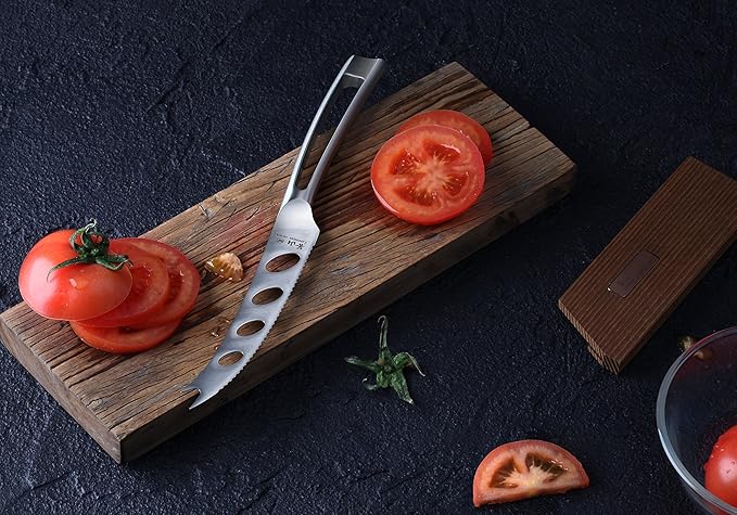 Cangshan TN1 Series 1021882 Swedish 14C28N Steel Forged 5-Inch Tomato/Cheese Knife and Wood Sheath Set