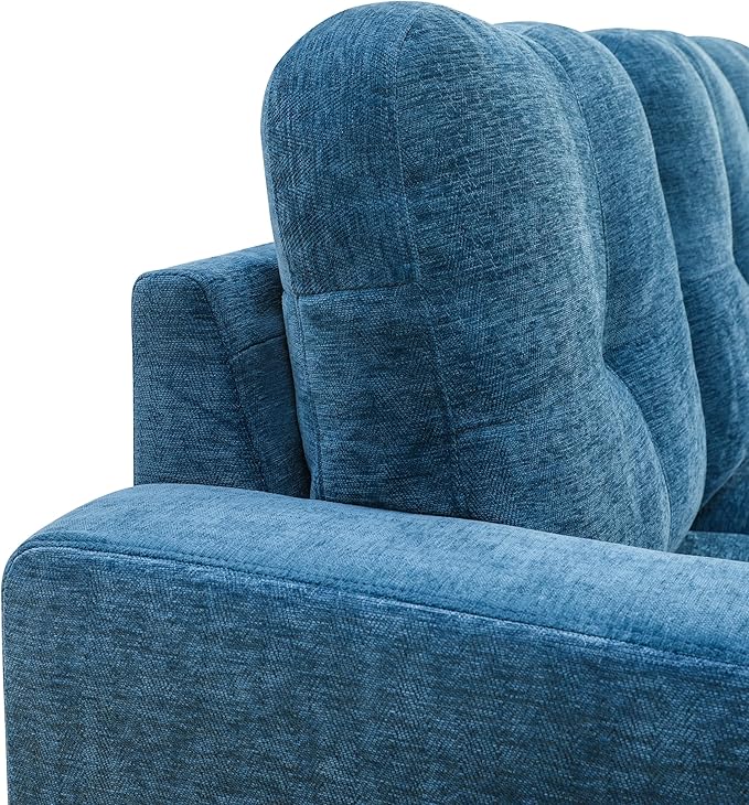 NicBex L Shaped Couch Sectional Couches for Living Room 2 Pieces Modern Sectional Sofa with Right Chaise Sectional Couch with Solid Frame for Living Room, Flannel, Blue