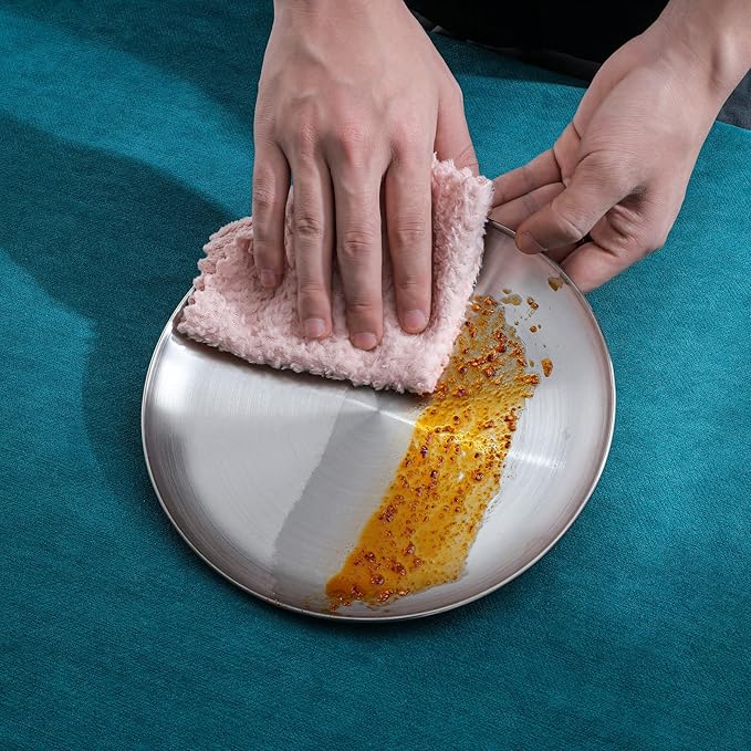 18/8 Stainless Steel Dinner Plate for Main Dishes, Grilled Meat, Dessert, Salad, and Fruit - 9 Inches (23 cm) Large Capacity